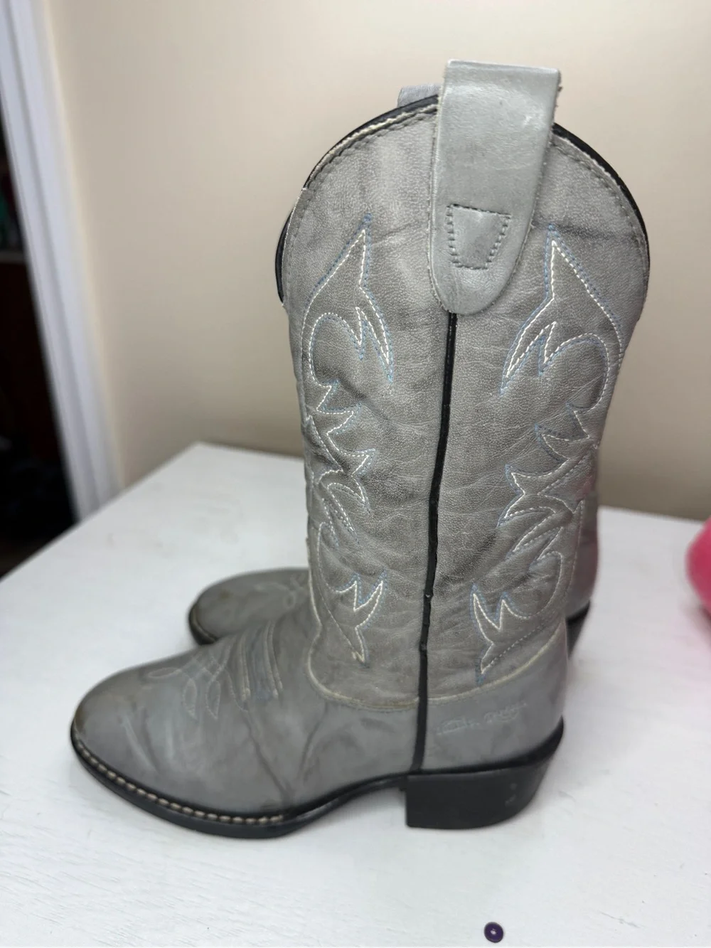 Kids Gray Kenny Roger’s Cowboy Boots Sz 11D